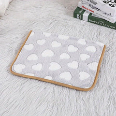 Breathable Pet Blanket Cartoon Grey Love Print Pattern