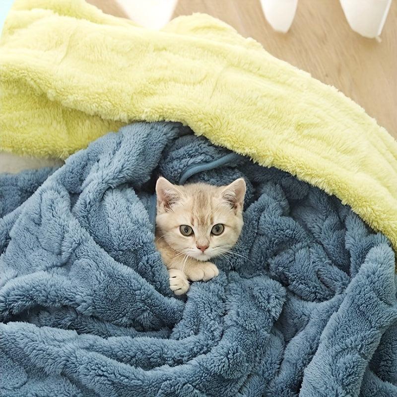 Soft Dog Blanket Rabbit Pattern Flannel Throw For Dog Cat