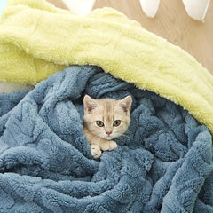 Soft Dog Blanket Rabbit Pattern Flannel Throw For Dog Cat