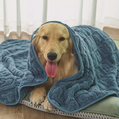 Soft Dog Blanket Rabbit Pattern Flannel Throw For Dog Cat