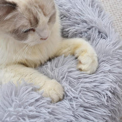 Soft Plush Cat Bed Calming Self Warming Washable Pet Bed