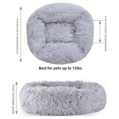 Soft Plush Cat Bed Calming Self Warming Washable Pet Bed