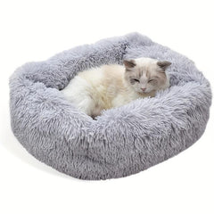 Soft Plush Cat Bed Calming Self Warming Washable Pet Bed