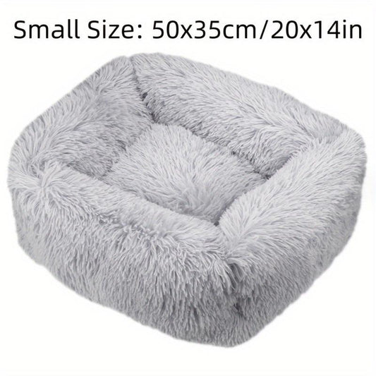 Soft Plush Cat Bed Calming Self Warming Washable Pet Bed