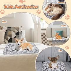 Large Dog Fleece Blanket Soft Warm Paw Print Flannel Throw