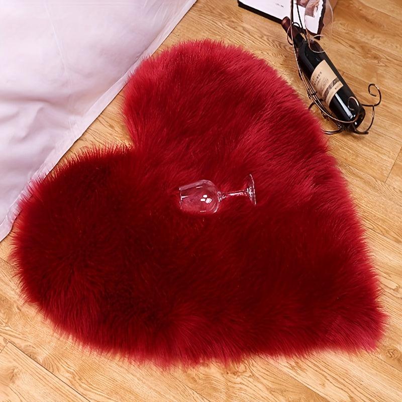 Cozy Heart Shaped Pet Bed Blanket for Dogs and Cats Wine Red Plush Blanket