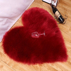 Cozy Heart Shaped Pet Bed Blanket for Dogs and Cats Wine Red Plush Blanket