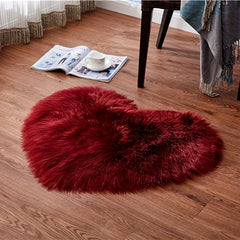Cozy Heart Shaped Pet Bed Blanket for Dogs and Cats Wine Red Plush Blanket