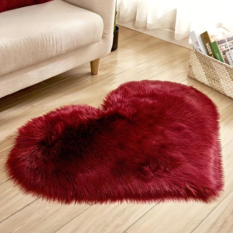 Cozy Heart Shaped Pet Bed Blanket for Dogs and Cats Wine Red Plush Blanket