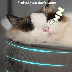Cozy Oval Cat Sofa Bed Raised Edge Neck Support Plush Cover