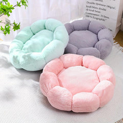 Warm Plush Pet Cat Bed Soft Flower Cat Cushion Mat Autumn And Winter Cat Bed