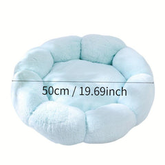 Warm Plush Pet Cat Bed Soft Flower Cat Cushion Mat Autumn And Winter Cat Bed
