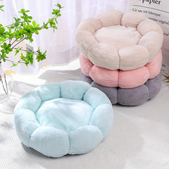 Warm Plush Pet Cat Bed Soft Flower Cat Cushion Mat Autumn And Winter Cat Bed