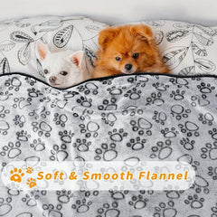 Coral Fleece Paw Print Pet Blanket Dog Nest Mat