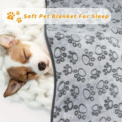 Coral Fleece Paw Print Pet Blanket Dog Nest Mat