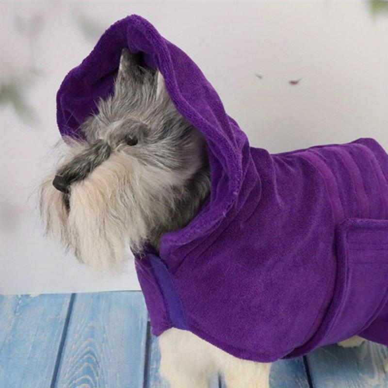 Dog Bathrobe Microfiber Drying Towel Cat Hood Pet Bath Grooming