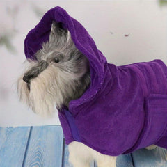Dog Bathrobe Microfiber Drying Towel Cat Hood Pet Bath Grooming