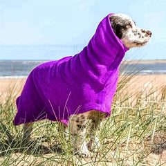 Dog Bathrobe Microfiber Drying Towel Cat Hood Pet Bath Grooming