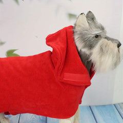 Dog Bathrobe Microfiber Drying Towel Cat Hood Pet Bath Grooming