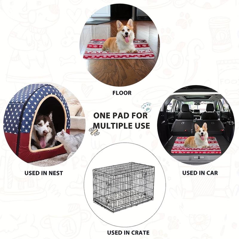 Christmas Elk Dog Mat Soft Double-sided Pet Blanket