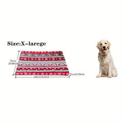 Christmas Elk Dog Mat Soft Double-sided Pet Blanket