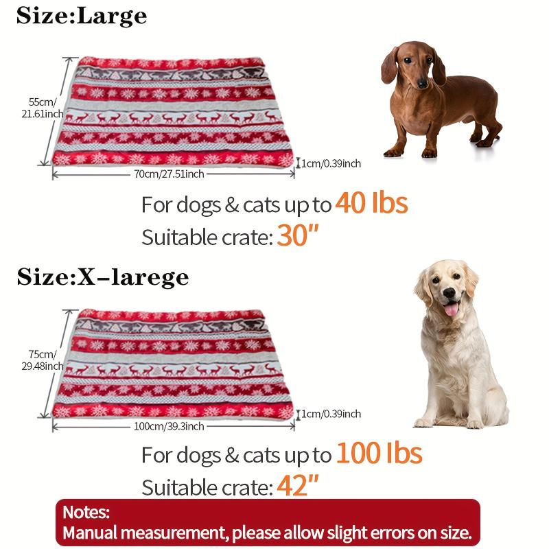 Christmas Elk Dog Mat Soft Double-sided Pet Blanket