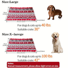Christmas Elk Dog Mat Soft Double-sided Pet Blanket