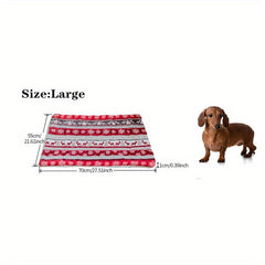 Christmas Elk Dog Mat Soft Double-sided Pet Blanket