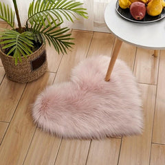 Heart Shaped Cozy Pet Bed Blanket Soft Plush for Dogs Cats Light Pink