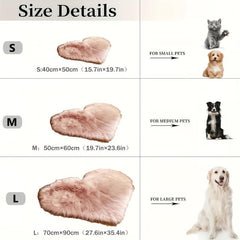 Heart Shaped Cozy Pet Bed Blanket Soft Plush for Dogs Cats Light Pink