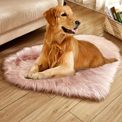 Heart Shaped Cozy Pet Bed Blanket Soft Plush for Dogs Cats Light Pink
