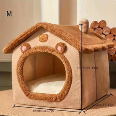 Indoor Dog Kennel Winter Warm Cat Kennel Washable Cat Nest