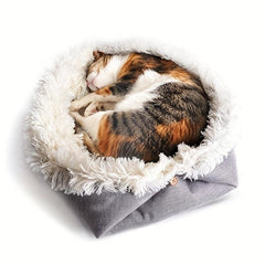 Cozy Indoor Cat Bed Round Donut Shape Washable Pet Cushion Mat Plush Bed