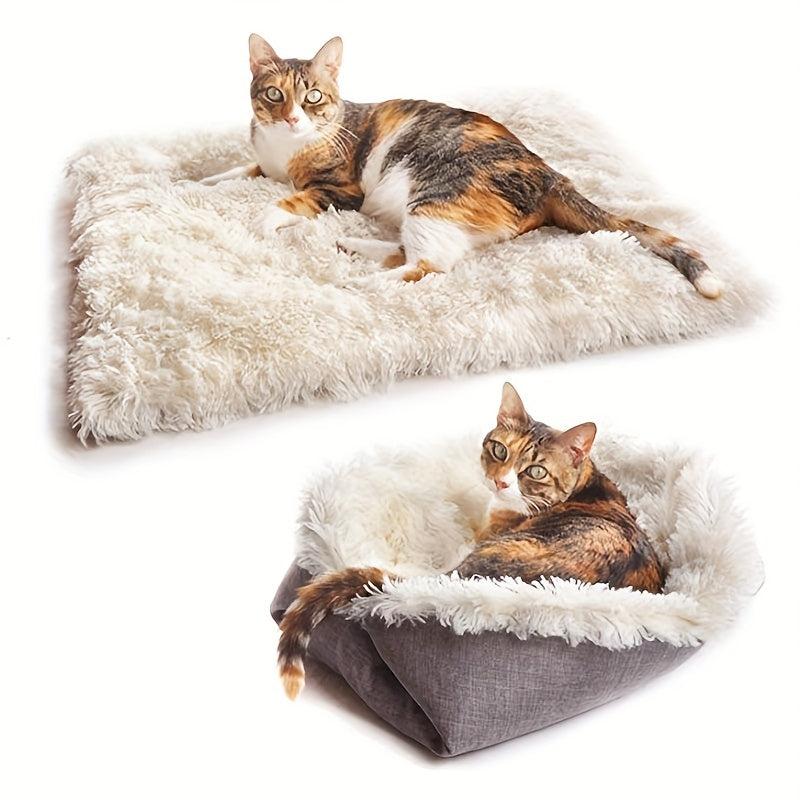 Cozy Indoor Cat Bed Round Donut Shape Washable Pet Cushion Mat Plush Bed