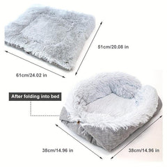Cozy Indoor Cat Bed Round Donut Shape Washable Pet Cushion Mat Plush Bed