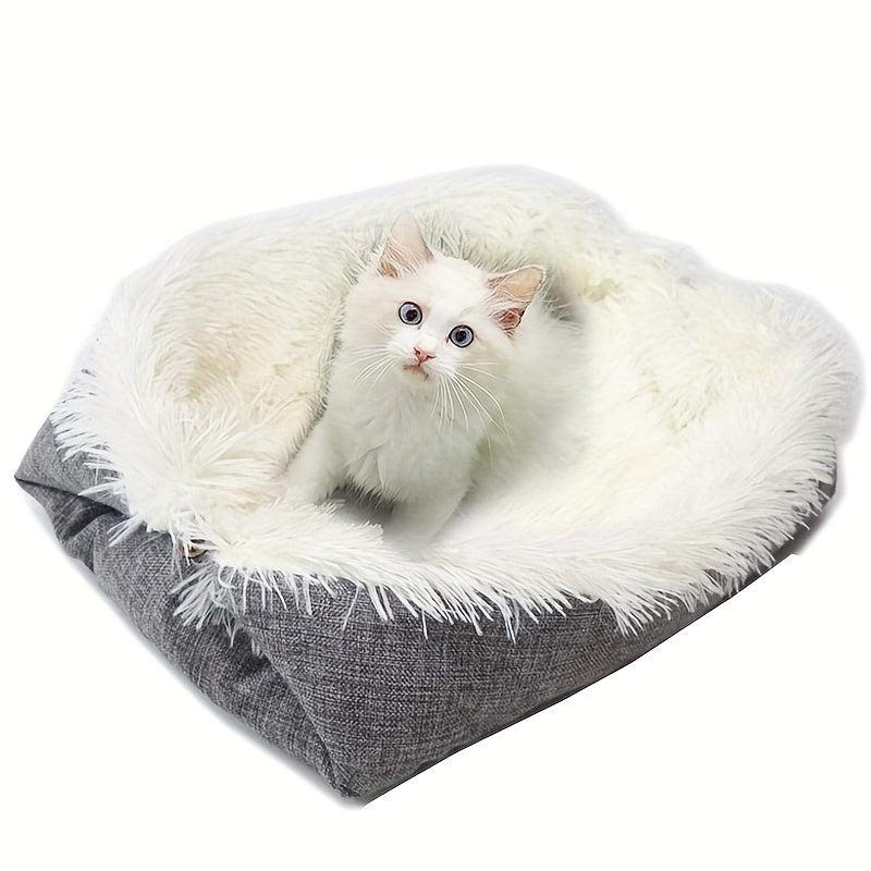 Cozy Indoor Cat Bed Round Donut Shape Washable Pet Cushion Mat Plush Bed