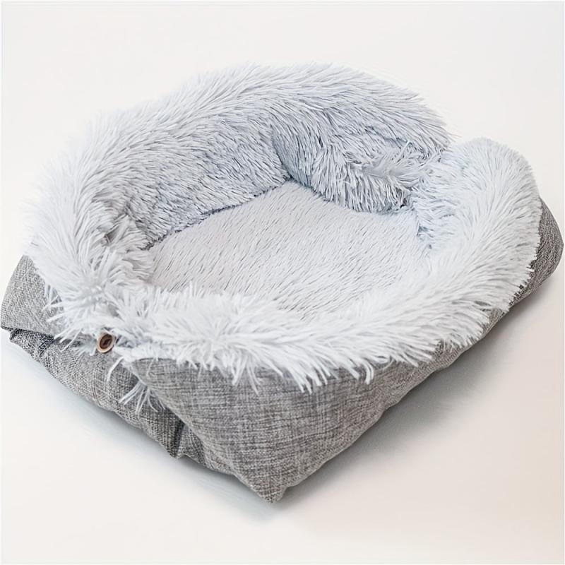 Cozy Indoor Cat Bed Round Donut Shape Washable Pet Cushion Mat Plush Bed