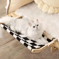 Solid Wood Cat Hanging Bed Balcony Window Cat Litter