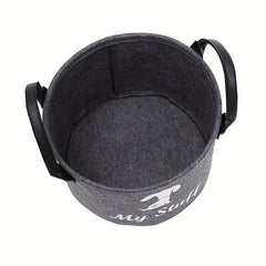 Felt Dog Toy Storage Basket Box Pet Supplies