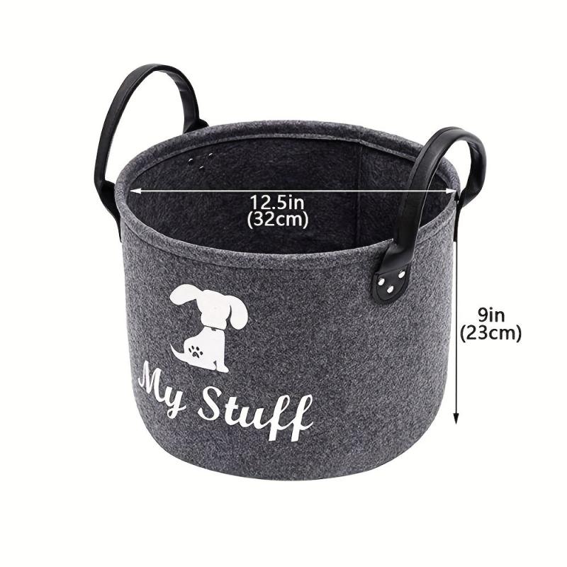 Felt Dog Toy Storage Basket Box Pet Supplies