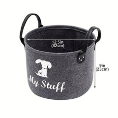 Felt Dog Toy Storage Basket Box Pet Supplies