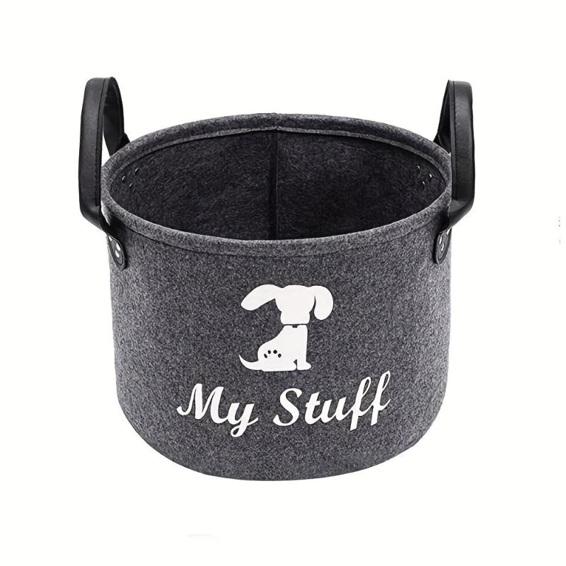 Felt Dog Toy Storage Basket Box Pet Supplies