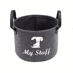 Felt Dog Toy Storage Basket Box Pet Supplies