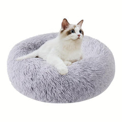 Calming Dog & Cat Bed Anti Anxiety Donut Warm Cozy Soft Round Bed
