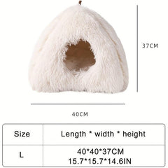 Heated Cat Bed Cave for Indoor Cats - Self Warming Fluffy Donut Pet Bed