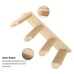 Wall Mounted Cat Climbing Ladder with Sisal Rope