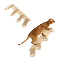 Wall Mounted Cat Climbing Ladder with Sisal Rope