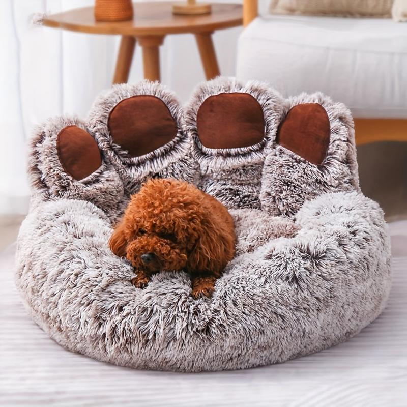 Calming Donut Dog Bed Soft Round Plush Cat Bed