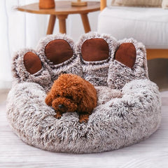 Calming Donut Dog Bed Soft Round Plush Cat Bed