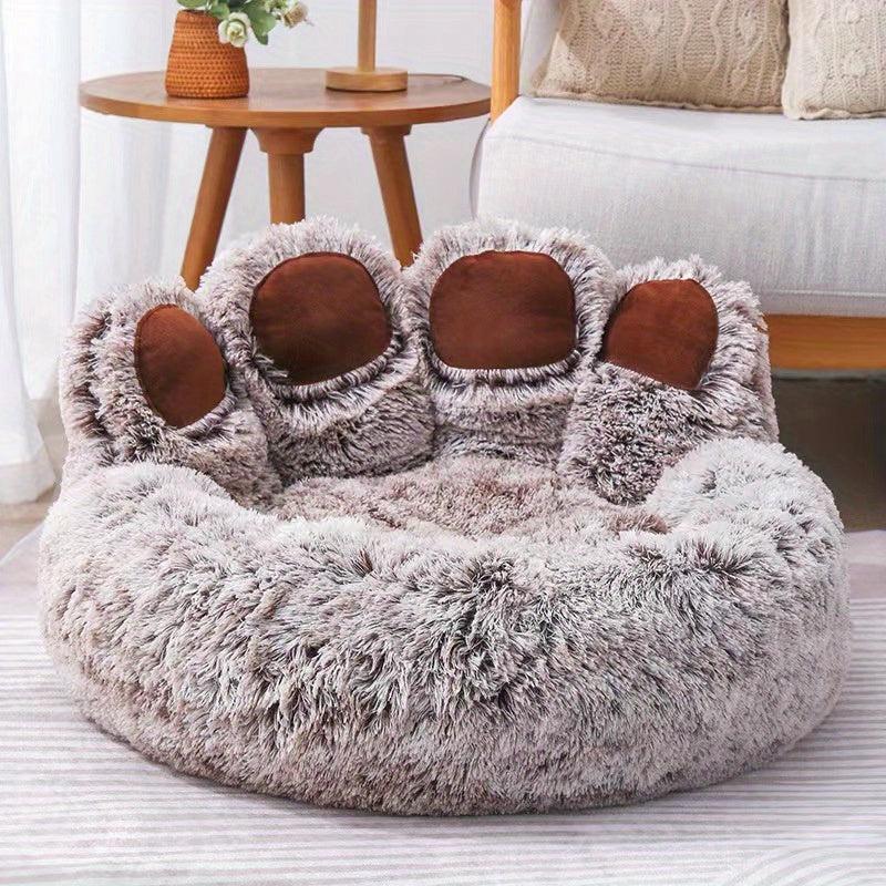 Calming Donut Dog Bed Soft Round Plush Cat Bed